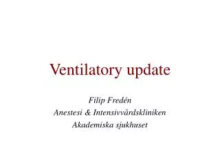 ventilatory update