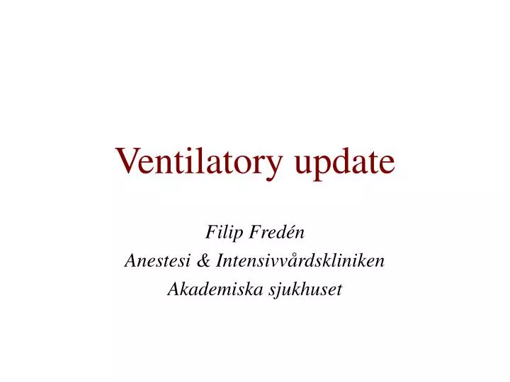 ventilatory update