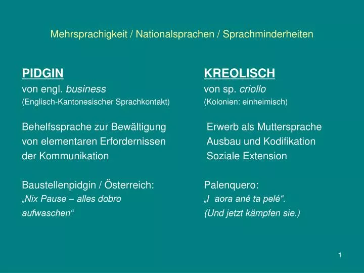 mehrsprachigkeit nationalsprachen sprachminderheiten