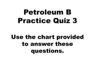 Petroleum B Practice Quiz 3 Use the chart provided to answer these questions.