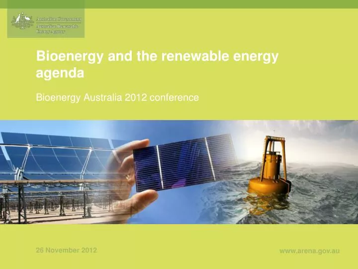 bioenergy and the renewable energy agenda