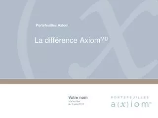 la diff rence axiom md