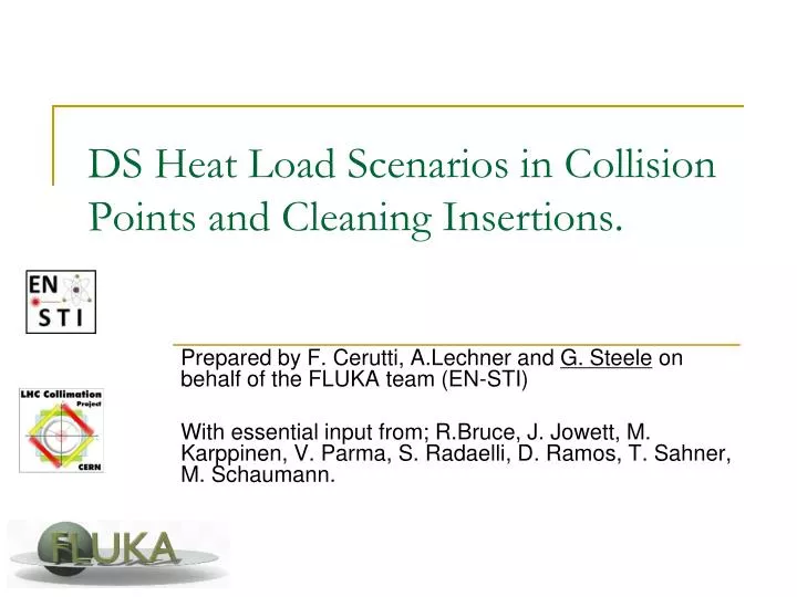 ds heat load scenarios in collision p oints and cleaning i nsertions