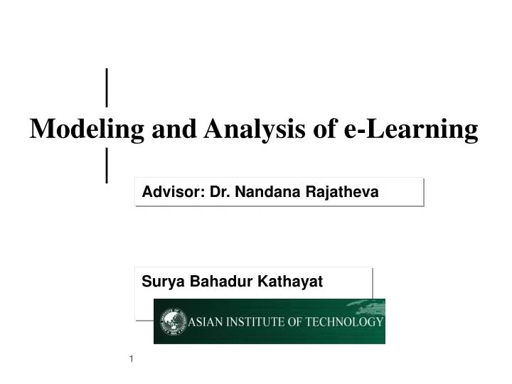 modeling and analysis of e learning