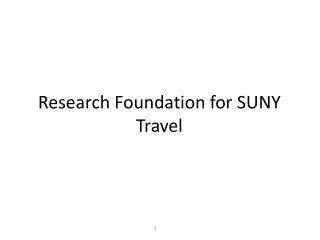 Research Foundation for SUNY Travel