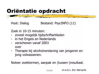 ori ntatie opdracht