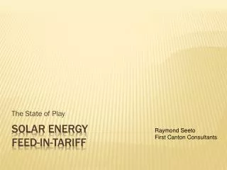 Solar Energy Feed-in-Tariff