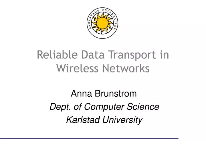 reliable data transport in wireless networks