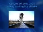 HISTORY OF WAR DOGS Military Working Dog (MWD)