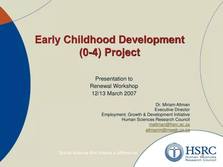 early childhood development 0 4 project