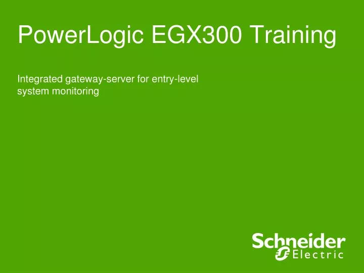 powerlogic egx300 training