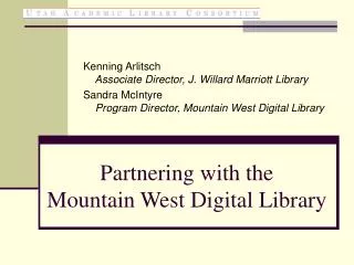 Partnering with the Mountain West Digital Library