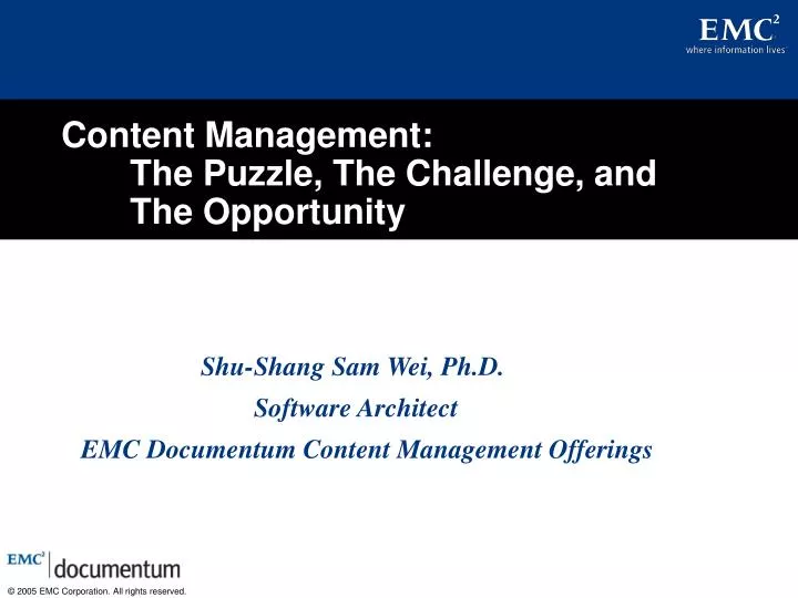 content management the puzzle the challenge and the opportunity