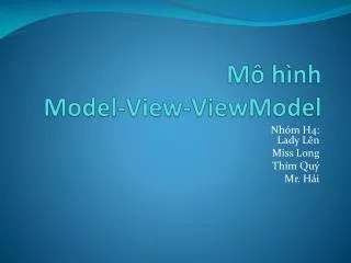 m h nh model view viewmodel
