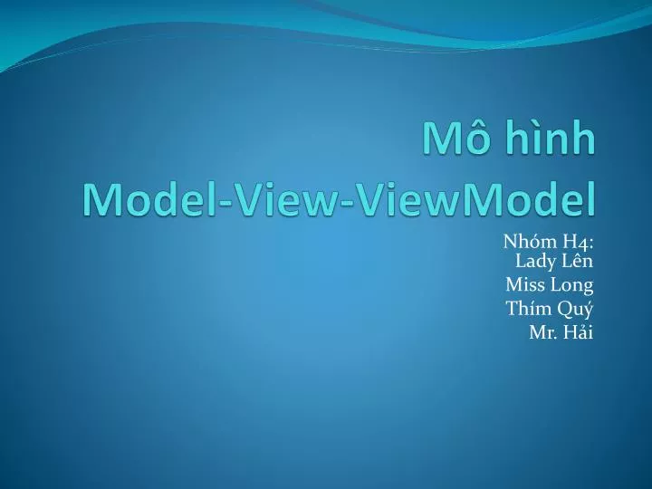 m h nh model view viewmodel