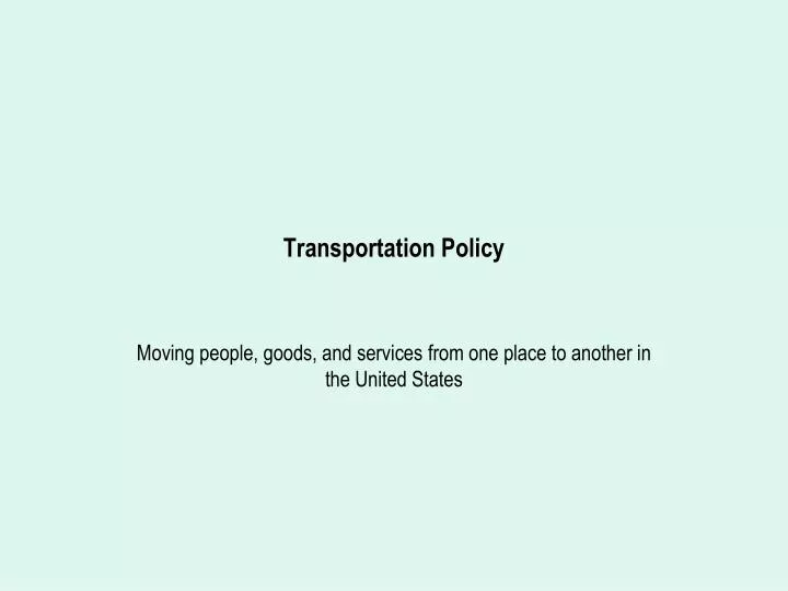 transportation policy