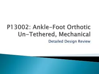 P13002: Ankle-Foot Orthotic Un-Tethered, Mechanical