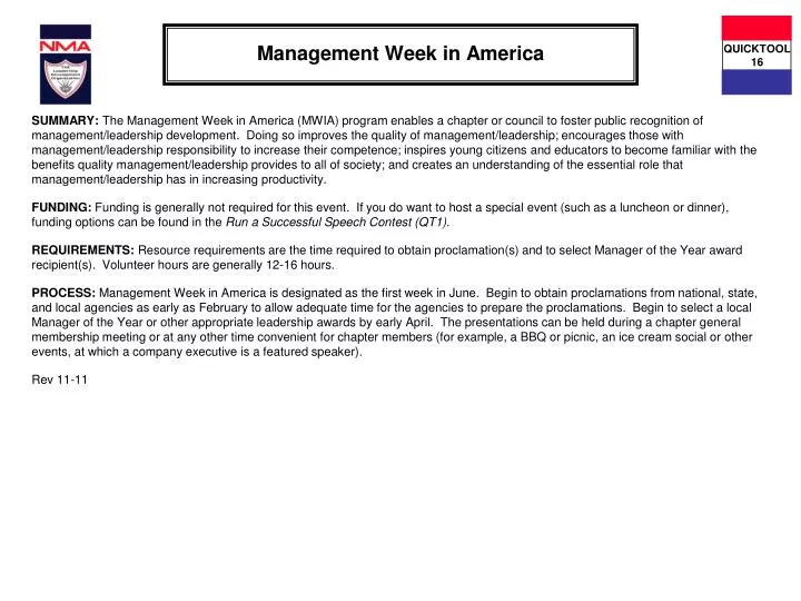 management week in america