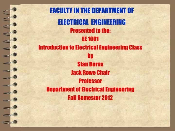 faculty in the department of electrical engineering