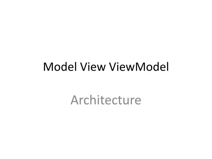 model view viewmodel