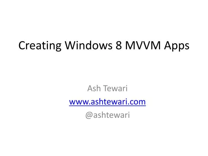 creating windows 8 mvvm apps