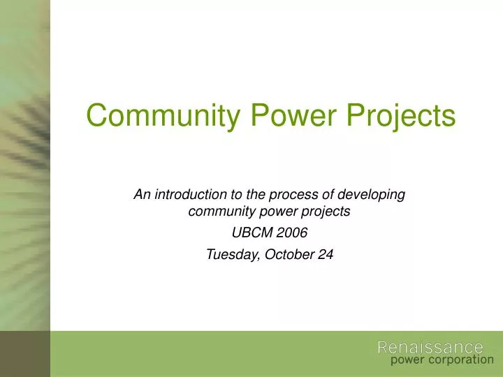 community power projects