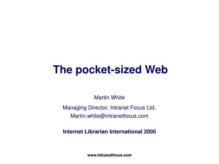 the pocket sized web