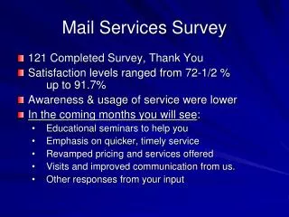 Mail Services Survey