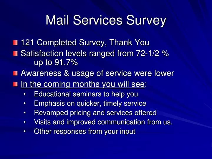 mail services survey