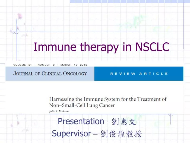 immune therapy in nsclc
