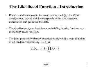 The Likelihood Function - Introduction