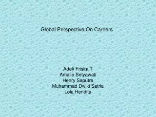 global perspective on careers