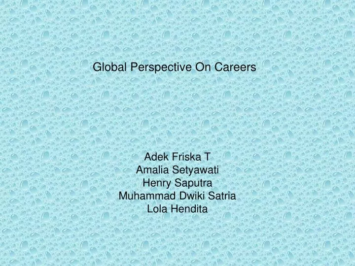 global perspective on careers