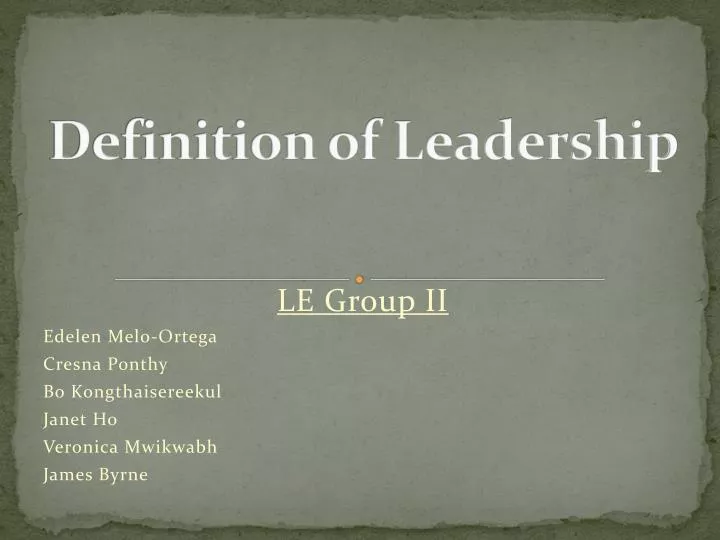 definition of leadership