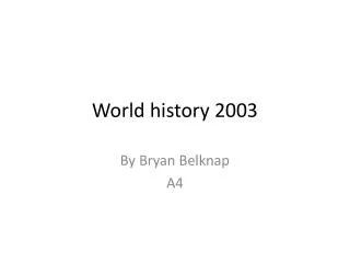 World history 2003