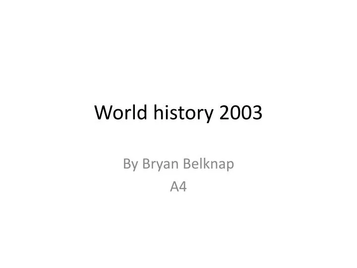 world history 2003