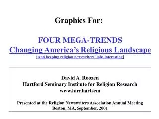 David A. Roozen Hartford Seminary Institute for Religion Research
