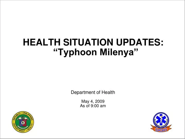 department of health may 4 2009 as of 9 00 am