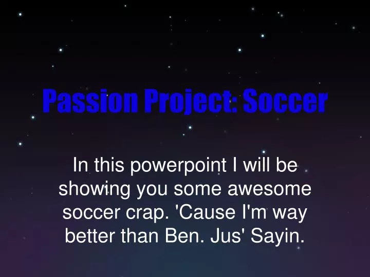 passion project soccer
