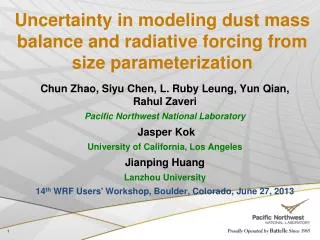 Uncertainty in modeling dust mass balance and radiative forcing from size parameterization