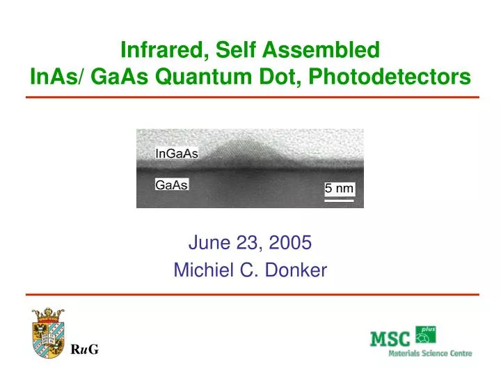 infrared self assembled inas gaas quantum dot photodetectors