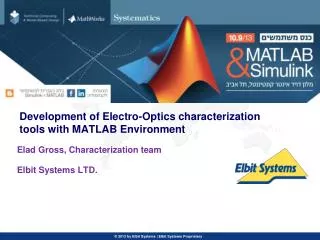 Development of Electro-Optics characterization tools with MATLAB Environment