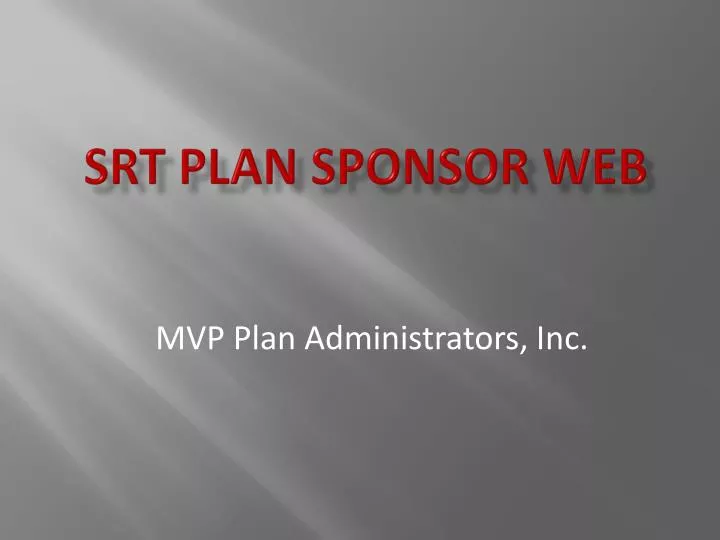 srt plan sponsor web