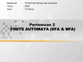 matakuliah t0162 teori bahasa dan automata tahun 2009 versi 1 0 revisi