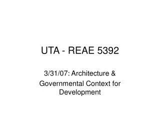 UTA - REAE 5392