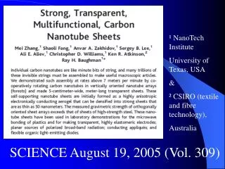 SCIENCE August 19, 2005 (Vol. 309)