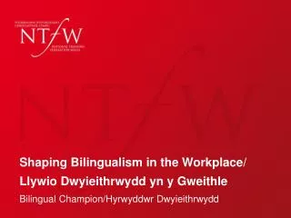 Shaping Bilingualism in the Workplace/ Llywio Dwyieithrwydd yn y Gweithle