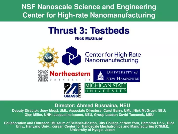 nsf nanoscale science and engineering center for high rate nanomanufacturing