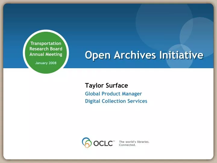 open archives initiative