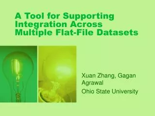 A Tool for Supporting Integration Across Multiple Flat-File Datasets